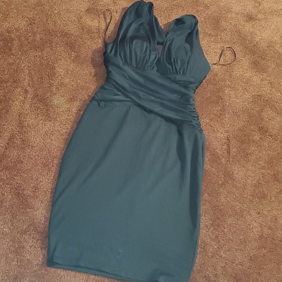 Stretchy V-Neck Little Black Dress - Picture 2 of 12